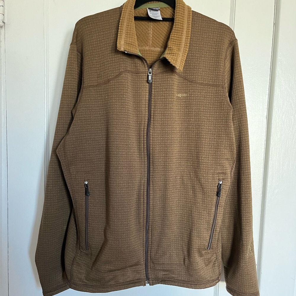 Patagonia Lightweight Brown Mesh/Fleece Zip Up Men